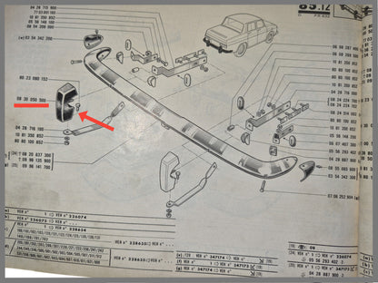 Tampon de pare-chocs gauche et droit - Renault 8 - Renault 10 - OEM 0830050500