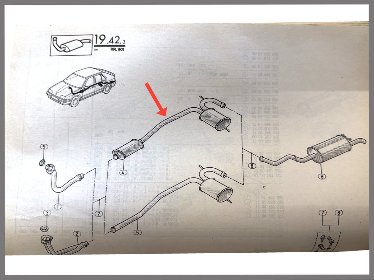 Middle silencer - Renault 19 - OEM 7700787219