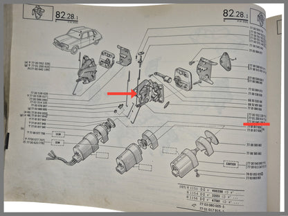 Deurslot achterzijde links - Renault 16 - OEM 7701200414