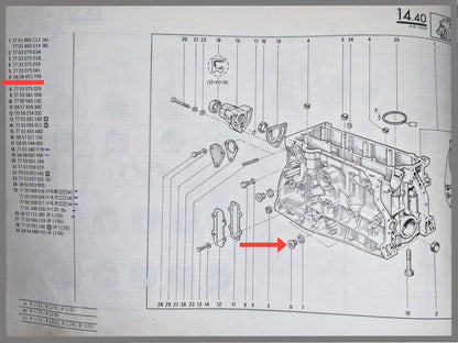 Plug oliekanaal motorblok geel gepassiveerd – Renault 16 - OEM 0608453709