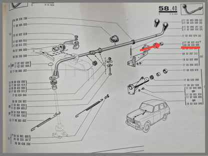 Geleidebus schakelstang - Renault 4 - Renault 6 - OEM 0608336000