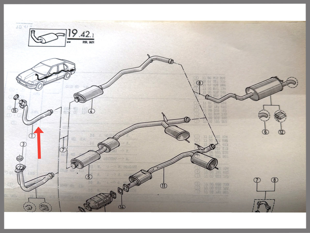 Tuyau d'échappement - Renault 19 -OEM7700787192