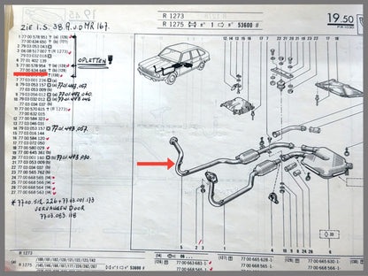Uitlaat demper - Renault 30 - OEM 7700578954 / 7700634648