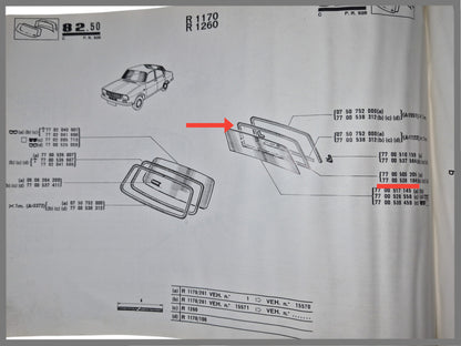 Ruitrubber achterzijde - Renault 12 - OEM-7700538184