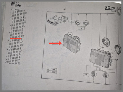 Scheinwerfer vorne rechts - Renault 9 - OEM 7701030541