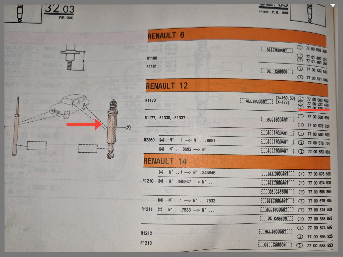 Schokbreker set voorzijde - Renault 12 - Renault 15 - Renault 17 - OEM 7700527479