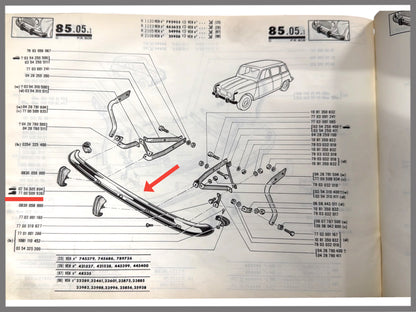 Bumper achterzijde - Renault 4L - OEM 7700552245 / 7700509936