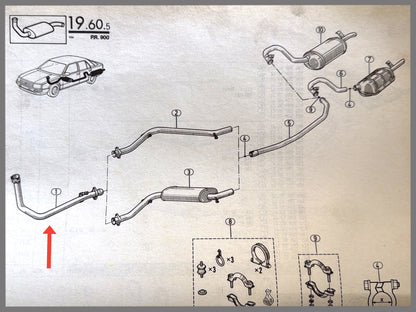 Tuyau d'échappement - Renault 25 -OEM7700780685