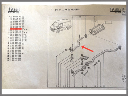 Auspuffrohr - Renault Trafic - OEM 7700730698