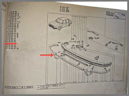 Bumperbuffer rechts -Renault 20 - Renault 30 - 7700586609