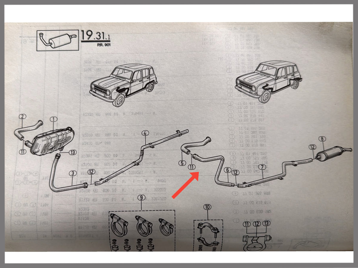 Uitlaat pijp - Renault 4 - OEM 7700657468