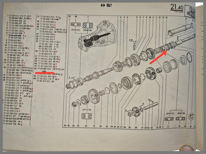 Opsluitring primaire as - Renault 30 - OEM 7703087012