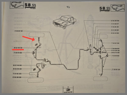 Remleiding voorzijde rechts  Renault 12 - Renault 15 - Renault 17 - OEM 0832148000