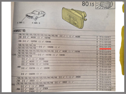 Koplamp H4 Links – Renault 15 – OEM 7701021273