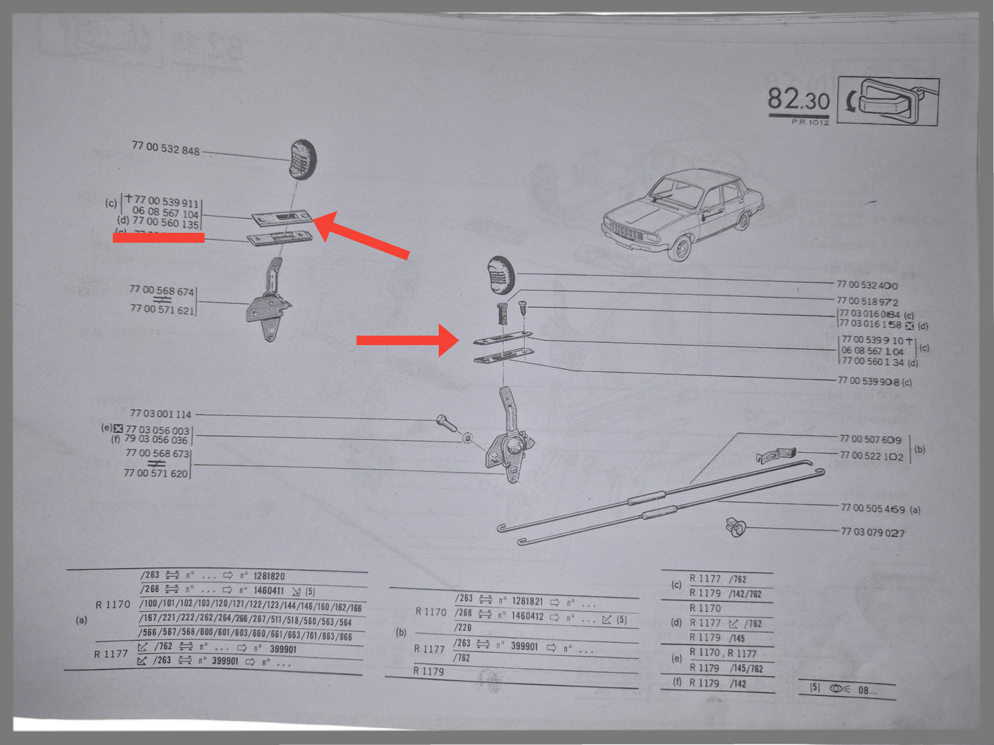 Afdekplaatje deuropening achterportier links en rechts - Renault 6 - Renault 12 - OEM 7700560135