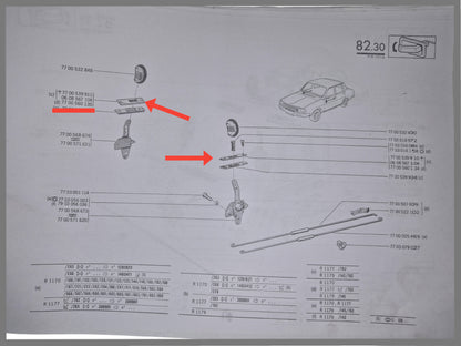 Afdekplaatje deuropening achterportier links en rechts - Renault 6 - Renault 12 - OEM 7700560135