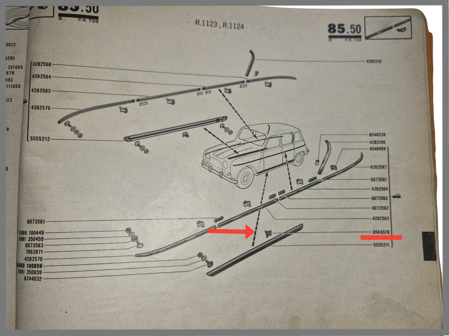 Trim fixing clip - Renault 4 - OEM 0854765600