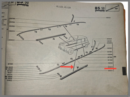 Trim fixing clip - Renault 4 - OEM 0854765600
