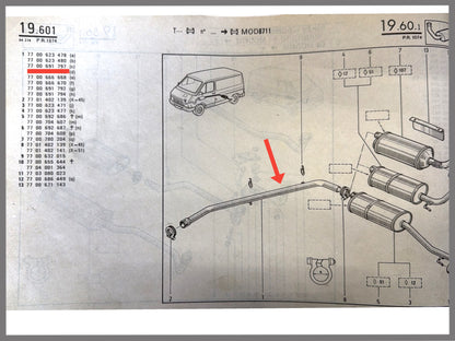 Auspuffrohr – Renault Trafic (T1-3, T3-3, T9-3) – OEM 7700691797