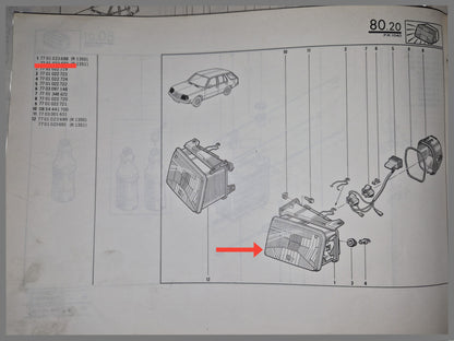 Phare Bilux gauche - Renault 18 Break - OEM 7701023688