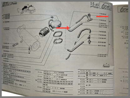 Manguera de aire Venturi para carburación (tamaño exterior 8 mm tamaño interior 6,5 mm orificio pequeño 1 a 1,5 mm) – Renault 16 – OEM 7700540937