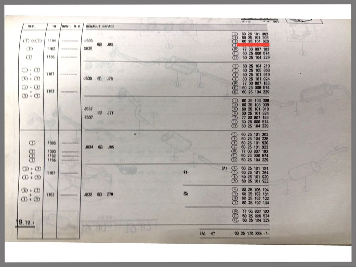 Mittelschalldämpfer - Renault Espace - OEM 6025101920