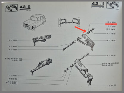 Silentbloc bovenste draagarm – Renault 4 – Renault 6 - OEM 0854588600
