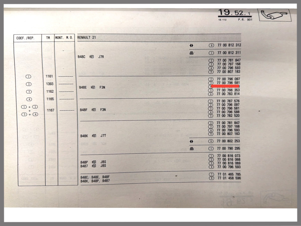 Mittelschalldämpfer - Renault 21 - OEM 7700796581 / 7701470074