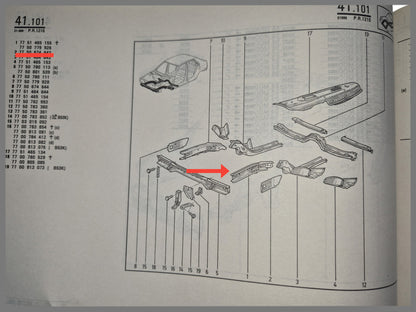 Balk voorzijde links - Renault 19 - OEM 7750779926 en 7700829276