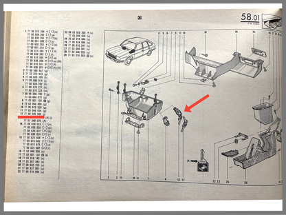Serrure de boîte à gants - Renault 20 - Renault 30 - OEM 7700585549
