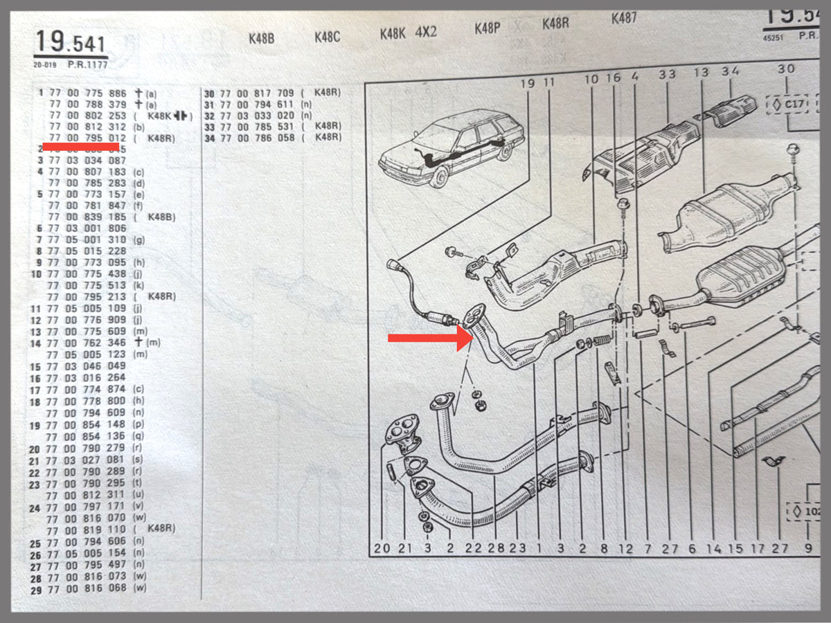 Auspuffflammrohr - Renault 21 - OEM 7700802253