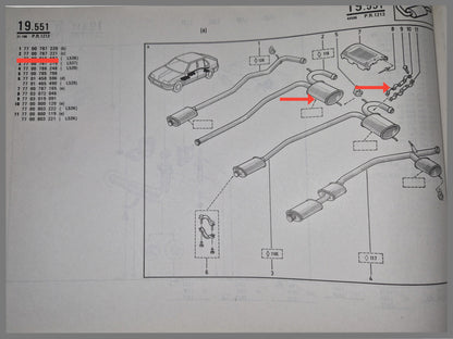 Auspuffrohr und Schalldämpfer mit Halterungen – Renault 19 – OEM 7700787221 und 7700800119 und 7700800120