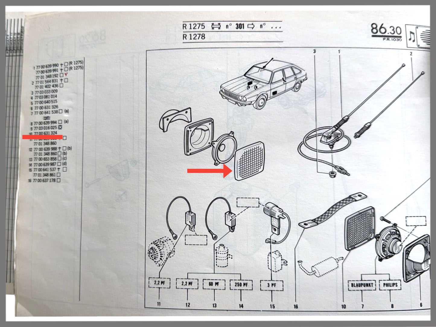 Afdekkap muziekbox - Renault 20 - Renault 30 - OEM 7700631324