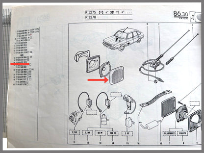 Afdekkap muziekbox - Renault 20 - Renault 30 - OEM 7700631324