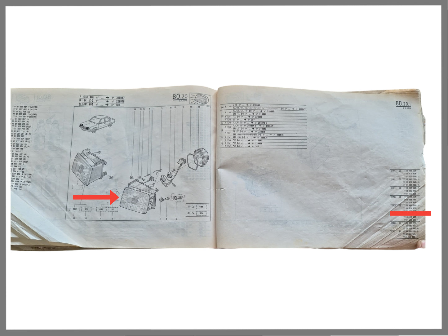 Koplamp H4 Rechts - Renault 18 - OEM 7700678839