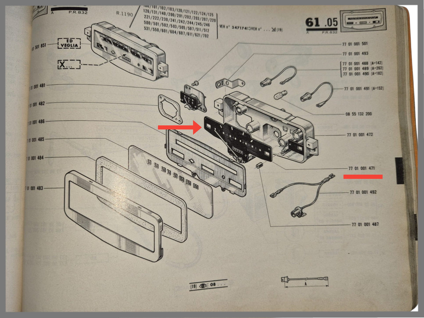 Snelheids meter - Renault 8 - Renault 10 - OEM 7701001479