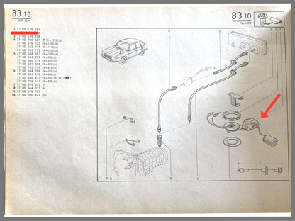Vlotter brandstof niveau - Renault 20 - Renault 30 - OEM 7700679281