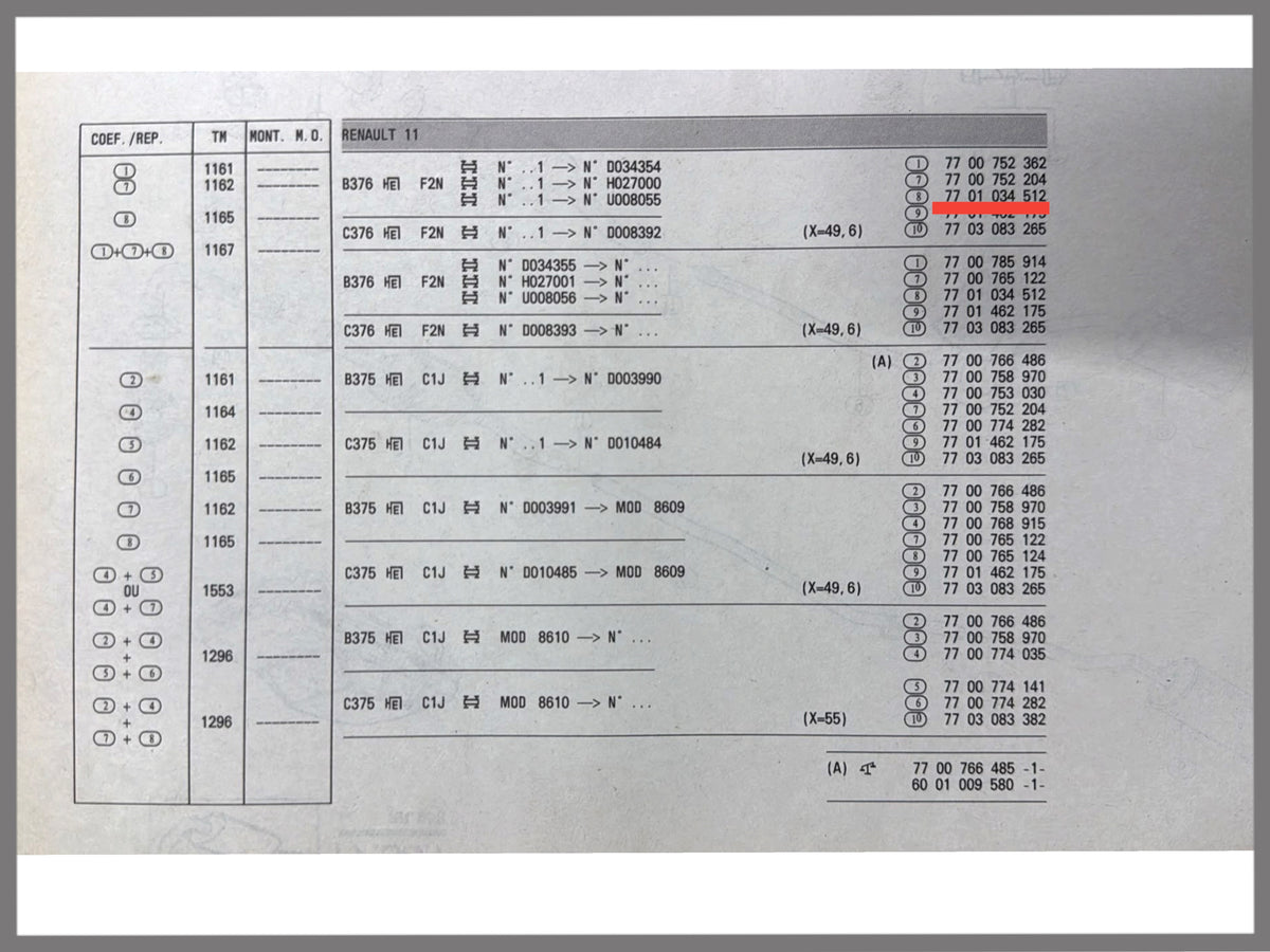 Achterste demper - Renault 11 - OEM 7701034512