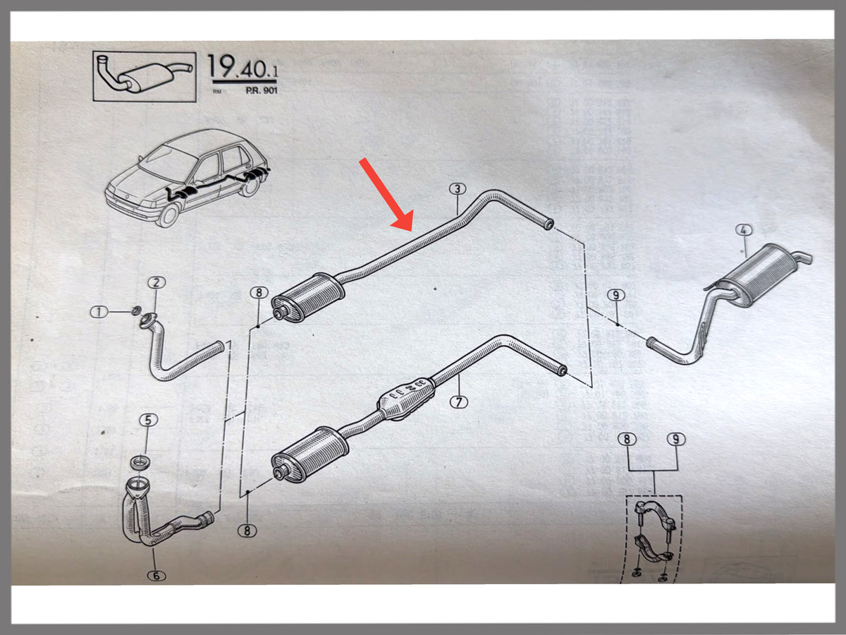 Auspuff-Mittelschalldämpfer – Renault Clio – OEM 7700797710