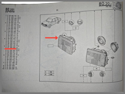 Koplamp lamp (geel 45W) - OEM 7703097174