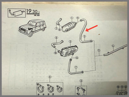 Tuyau d'échappement - Renault 4 - OEM 7700515611