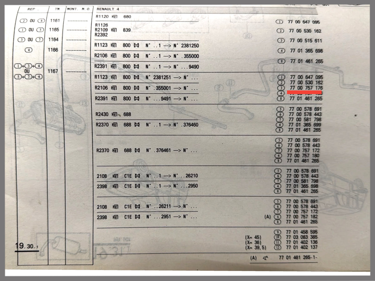 Auspuffrohr – Renault 4 – OEM 7700757176