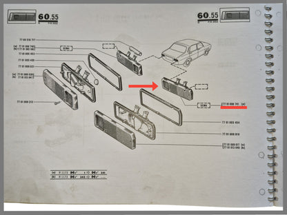 Achterlichtunit met glas - Renault 12 - OEM 7701008741.