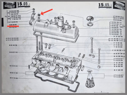 Nut M9 valve cover yellow passivated – Renault 16 L, TL – OEM 608264800