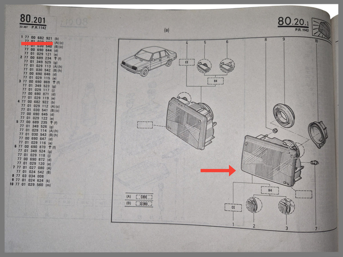 Scheinwerfer vorne links - Renault 9 - OEM 7700682921