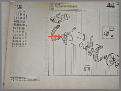 Fusée droite - Renault 20 - Renault 30 - OEM 7700664606