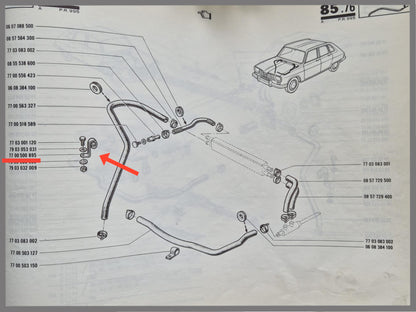 Slang-geleider - Renault 16 - OEM 7700500895