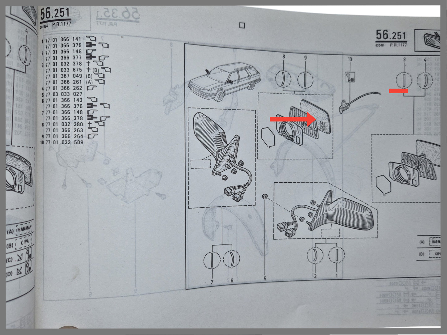 Buitenspiegel rechts - Renault 5 - Renault 21 - OEM 7701028191