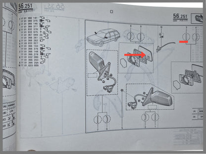 Buitenspiegel rechts - Renault 5 - Renault 21 - OEM 7701028191