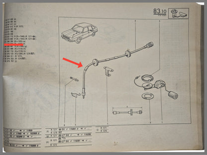 Câble de compteur - Renault 20- 7700578802 - 7701348395